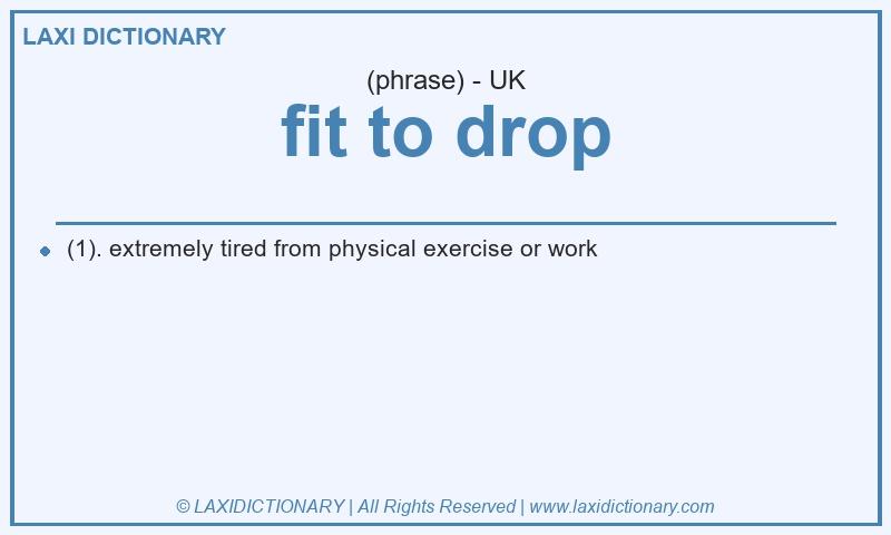 Definition fit to drop in British English