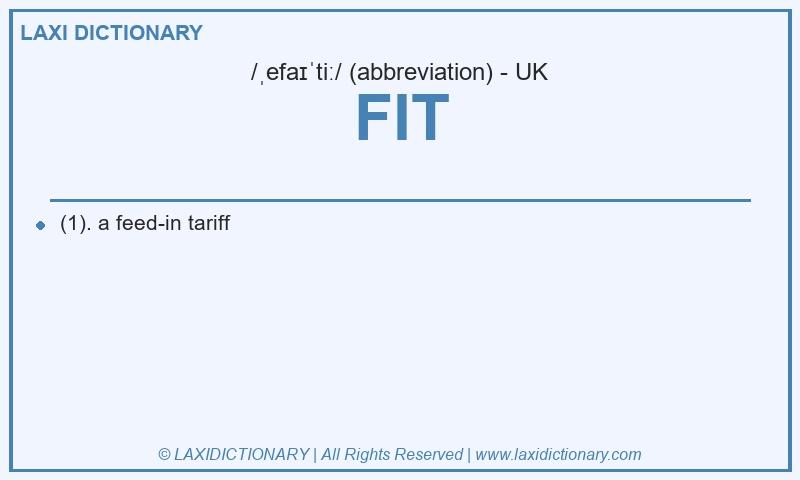 Definition FIT in British English