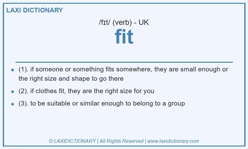 Definition fit in British English