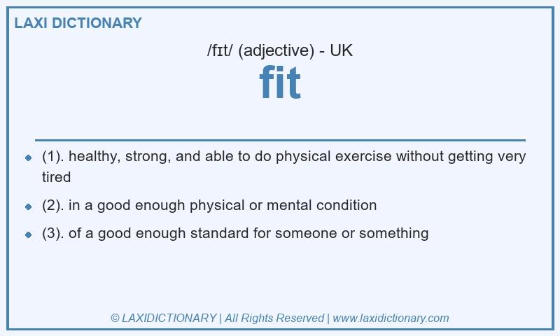 Definition fit in British English