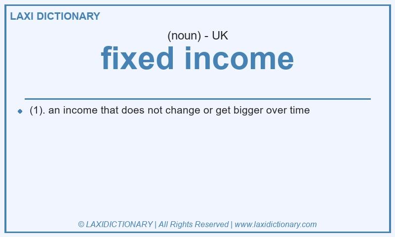 Definition fixed income in British English