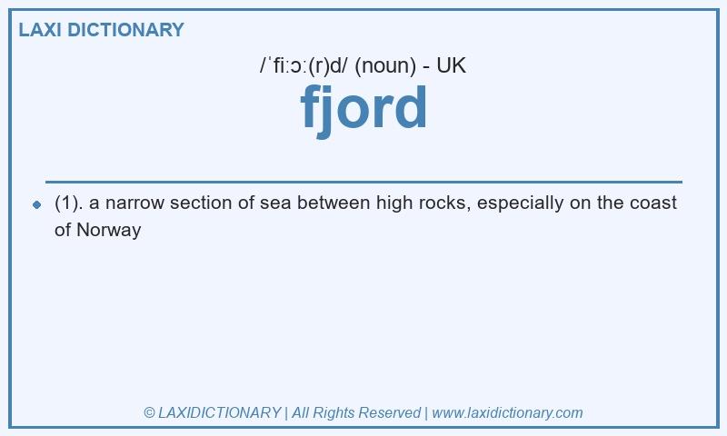 Definition fjord in British English