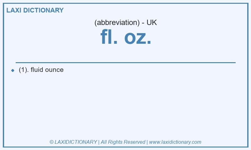 Definition fl. oz. in British English