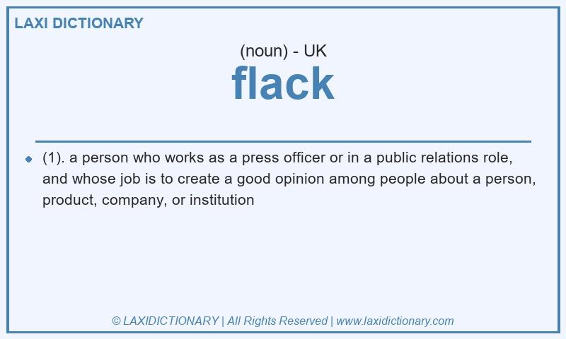 Definition flack in British English
