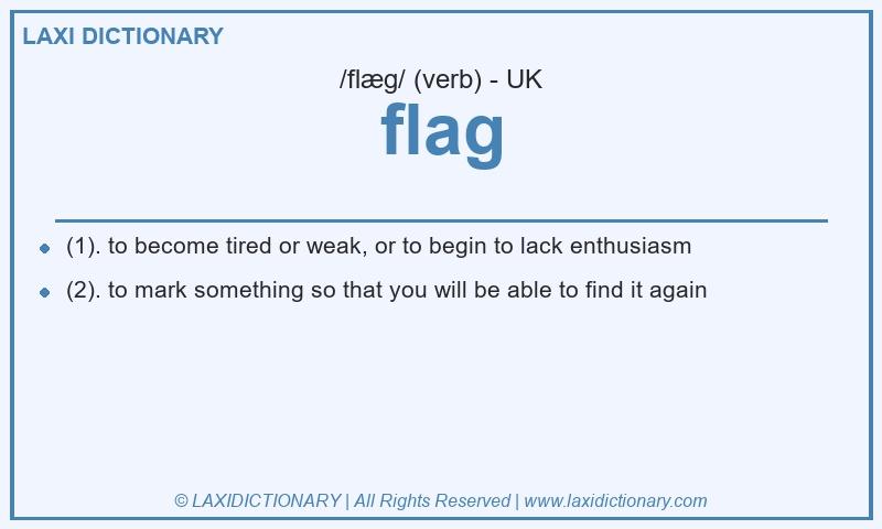 Definition flag in British English