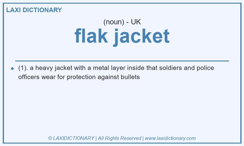 Definition flak jacket in British English