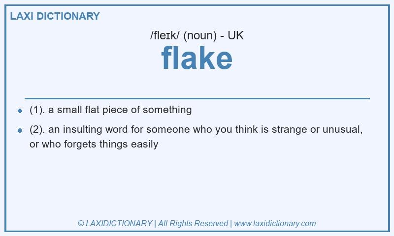 Definition flake in British English