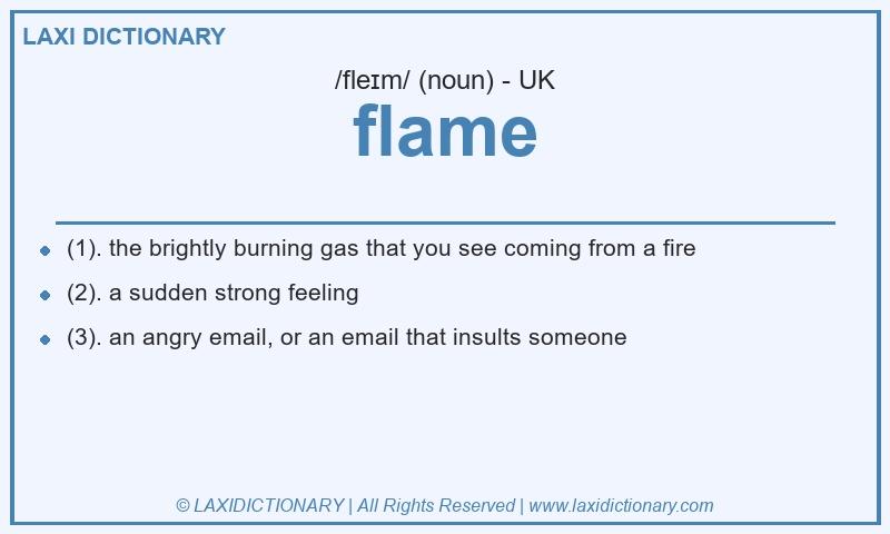Definition flame in British English