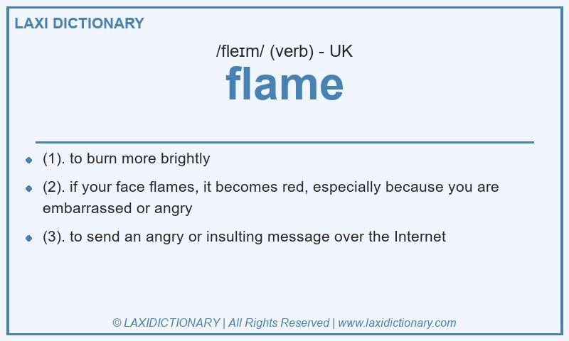 Definition flame in British English