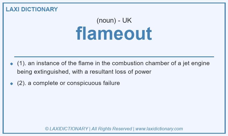 Definition flameout in British English