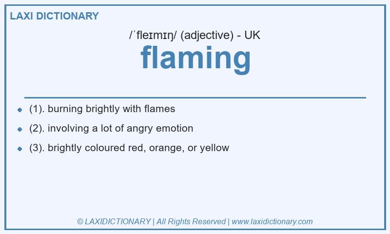 Definition flaming in British English