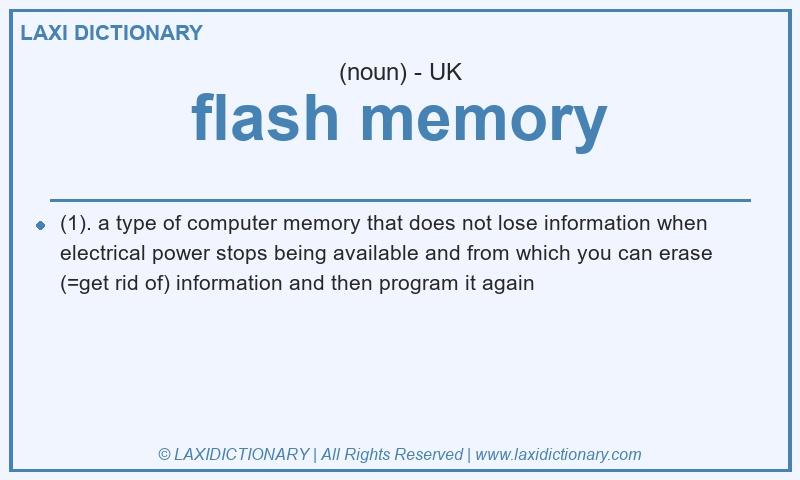 Definition flash memory in British English