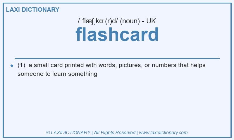 Definition flashcard in British English
