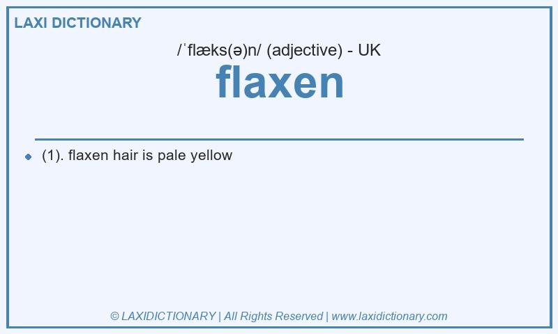 Definition flaxen in British English