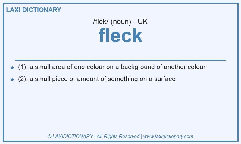 Definition fleck in British English