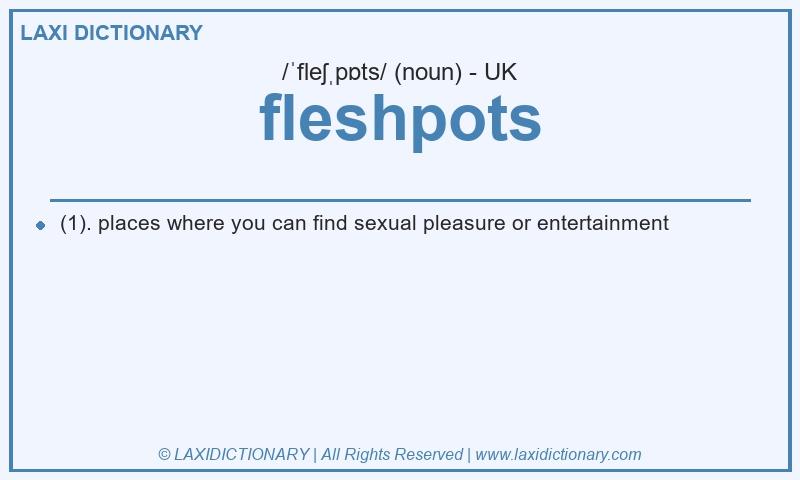 Definition fleshpots in British English