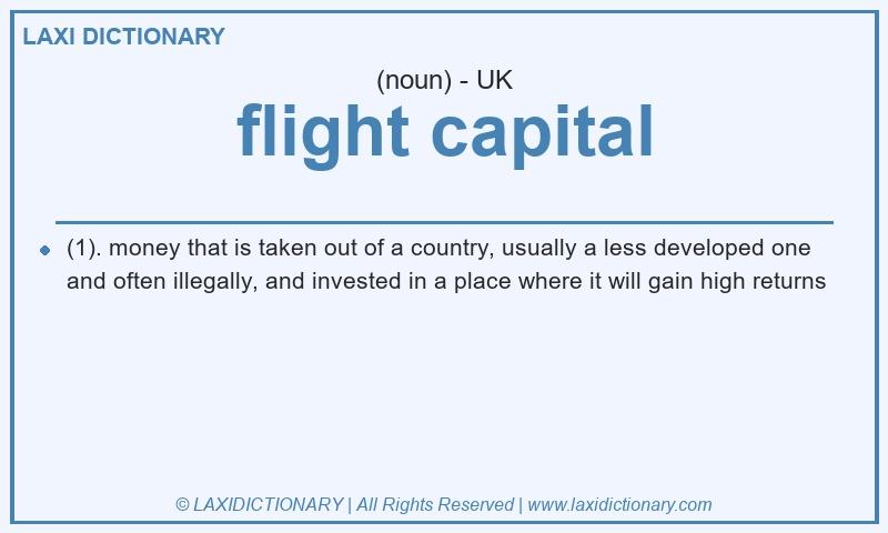Definition flight capital in British English
