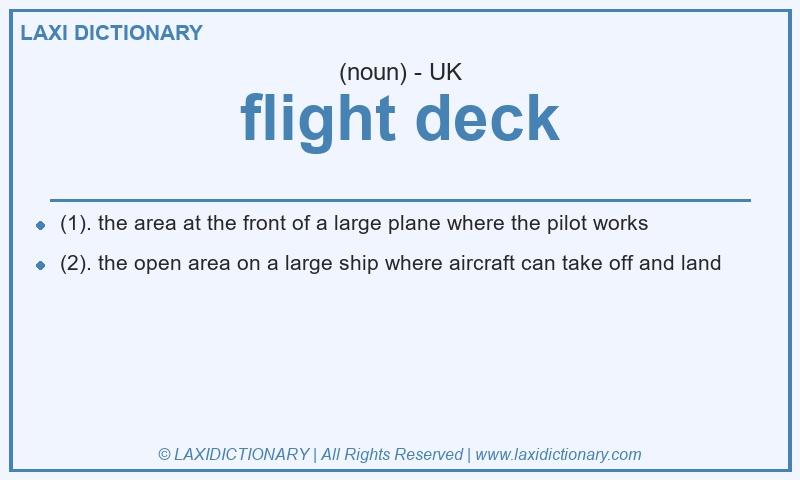 Definition flight deck in British English