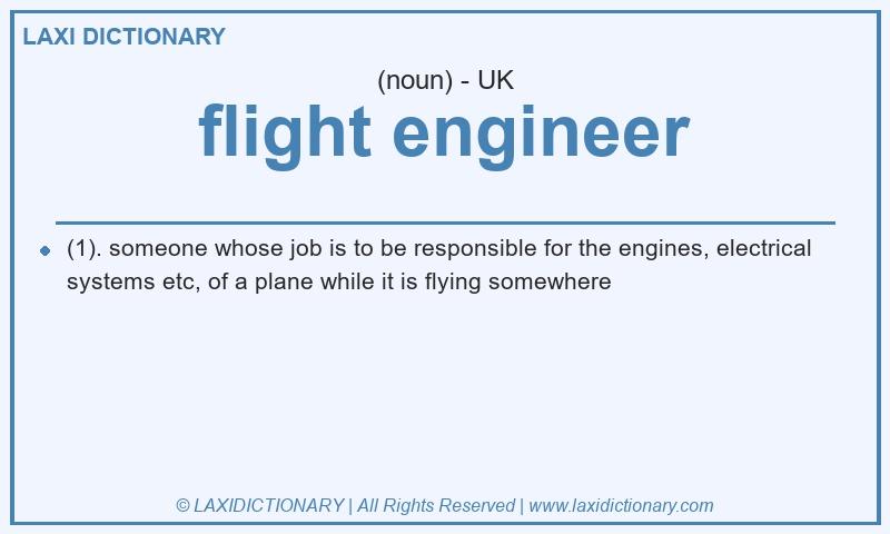 Definition flight engineer in British English