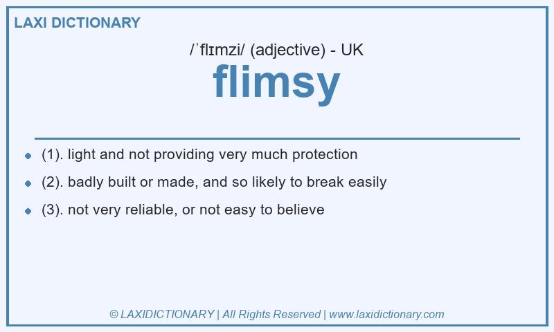 Definition flimsy in British English