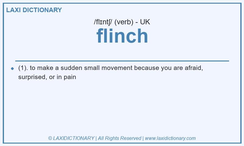 Definition flinch in British English
