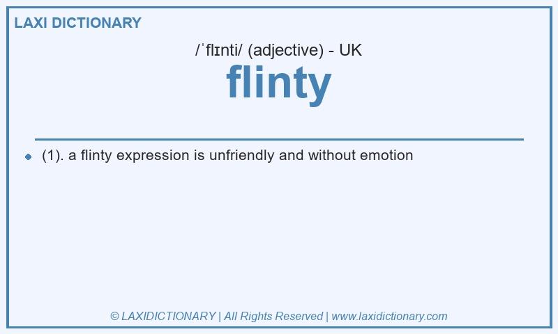 Definition flinty in British English