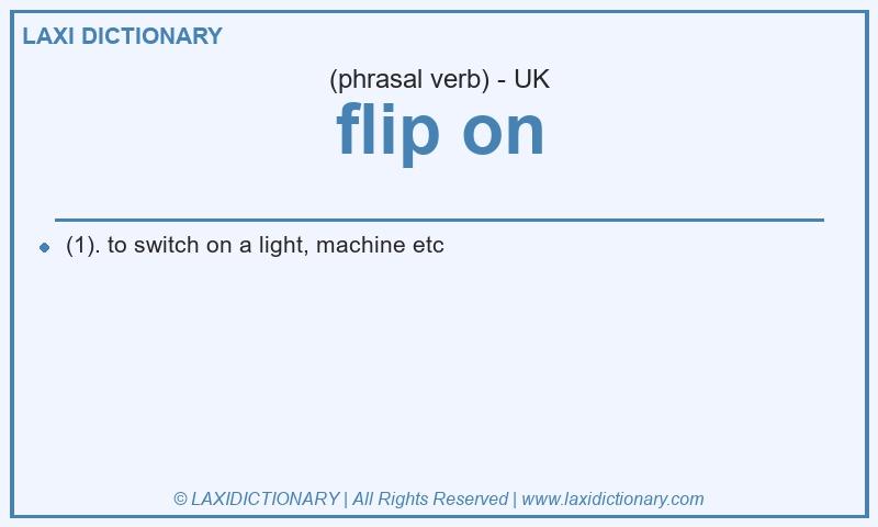 Definition flip on in British English