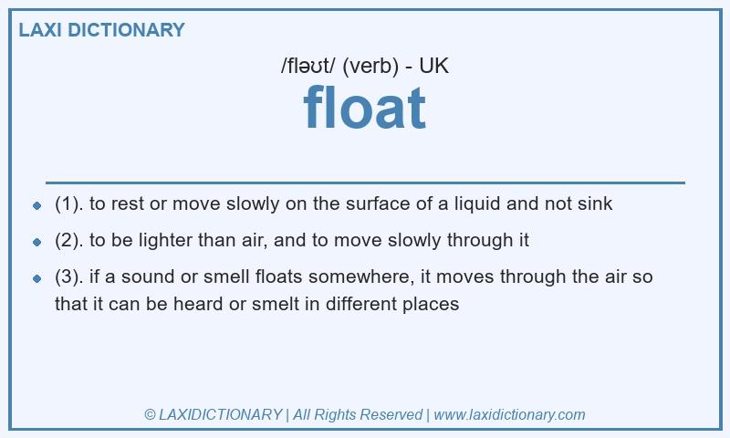Definition float in British English