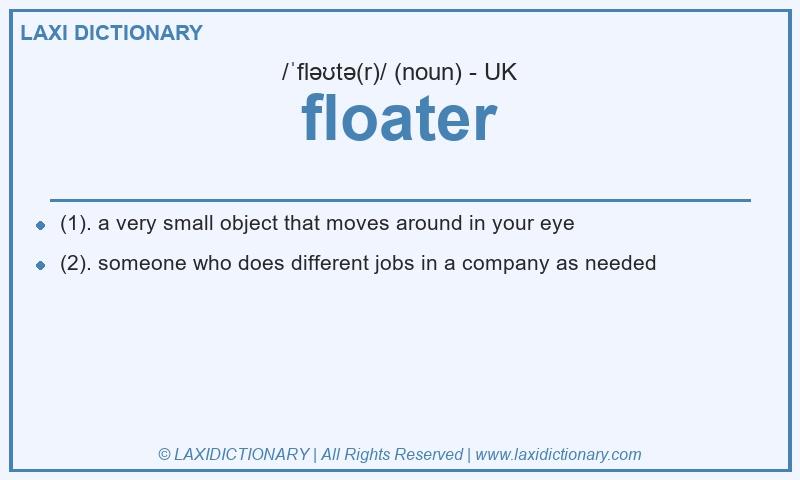 Definition floater in British English