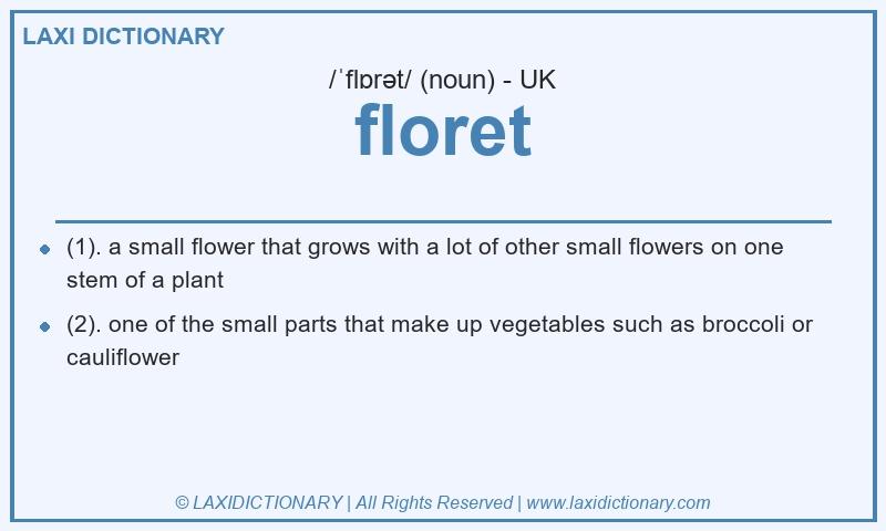 Definition floret in British English
