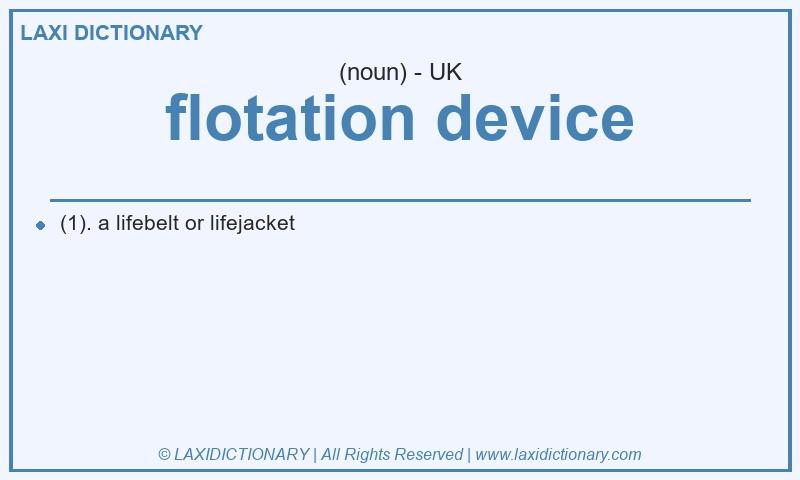Definition flotation device in British English