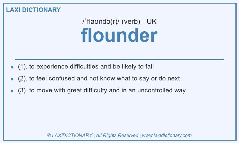 Definition flounder in British English