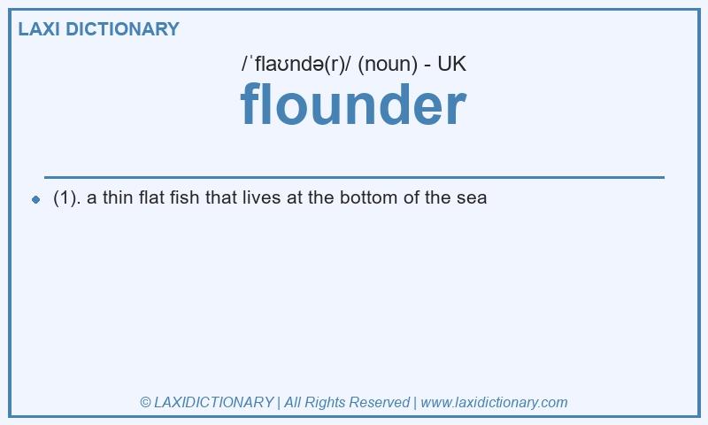 Definition flounder in British English