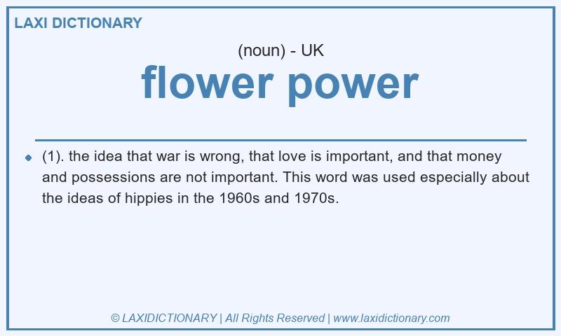 Definition flower power in British English