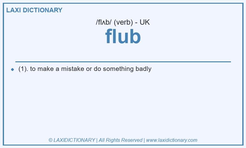 Definition flub in British English