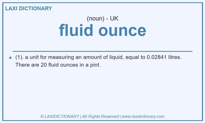 Definition fluid ounce in British English