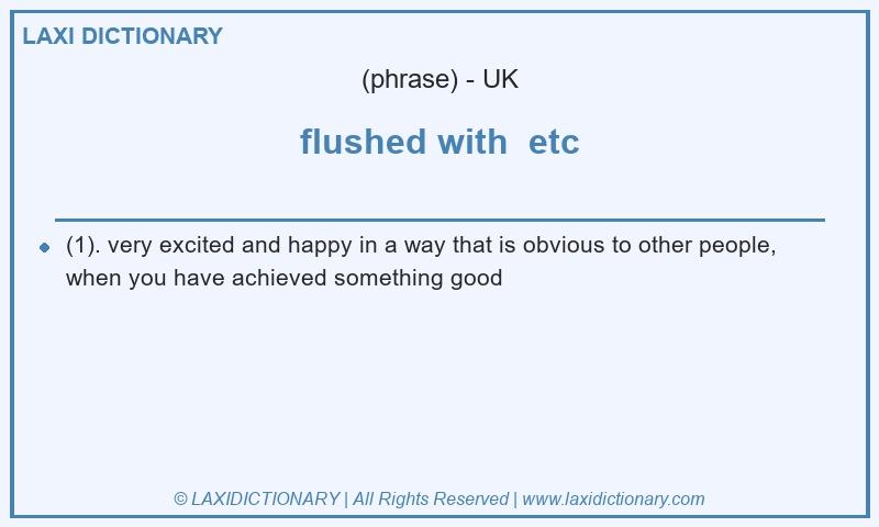 Definition flushed with  etc in British English