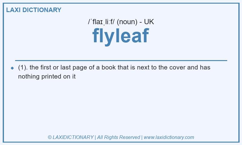 Definition flyleaf in British English
