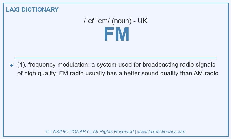 Definition FM in British English