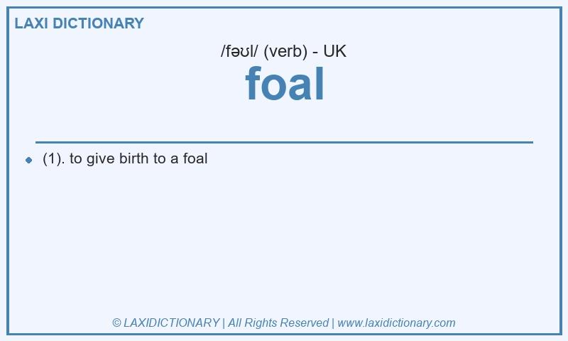 Definition foal in British English