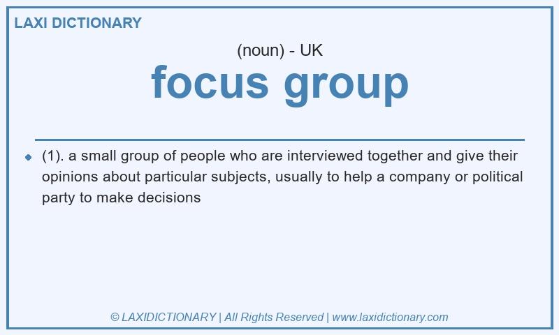 Definition focus group in British English
