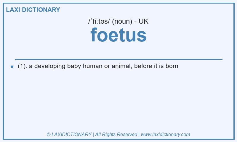 Definition foetus in British English