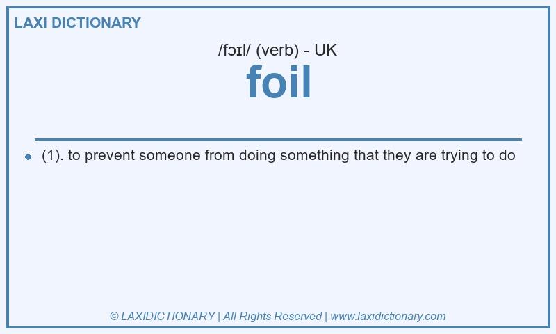 Definition foil in British English