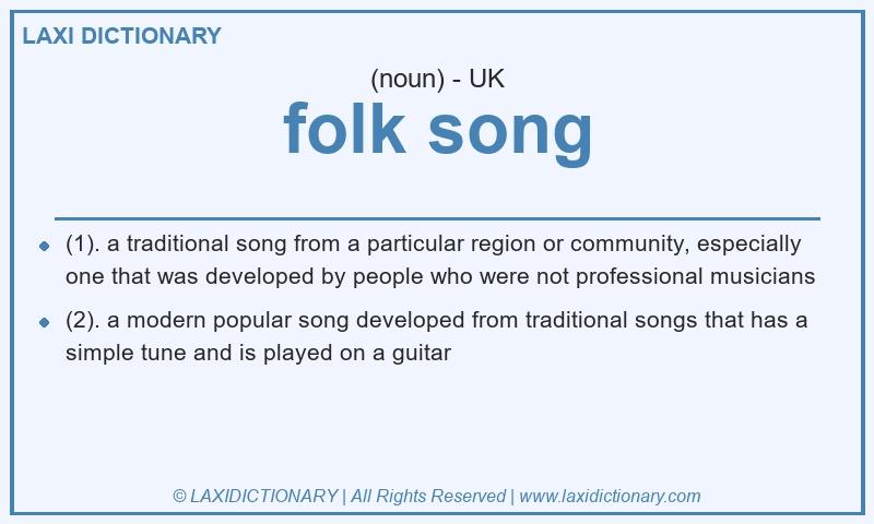 Definition folk song in British English