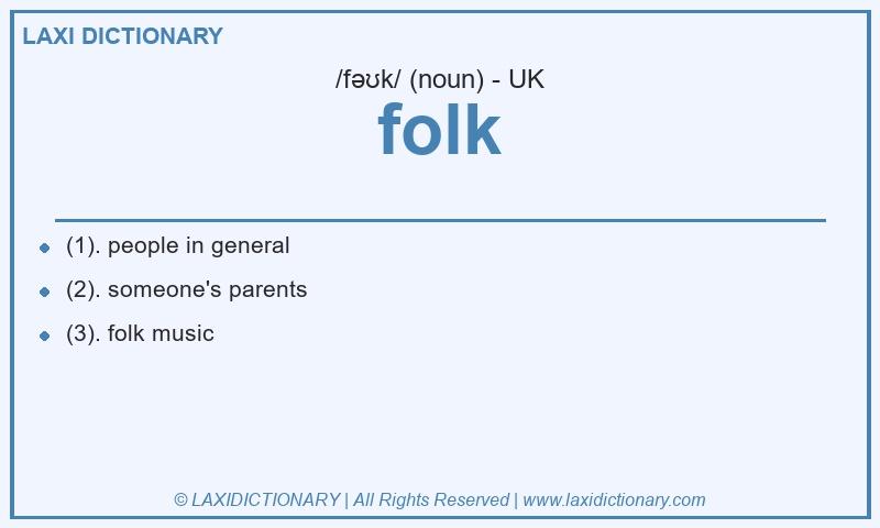 Definition folk in British English