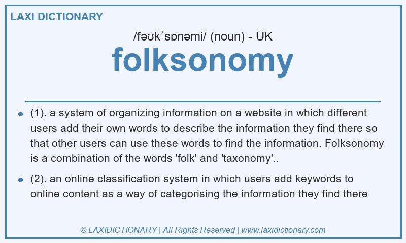 Definition folksonomy in British English
