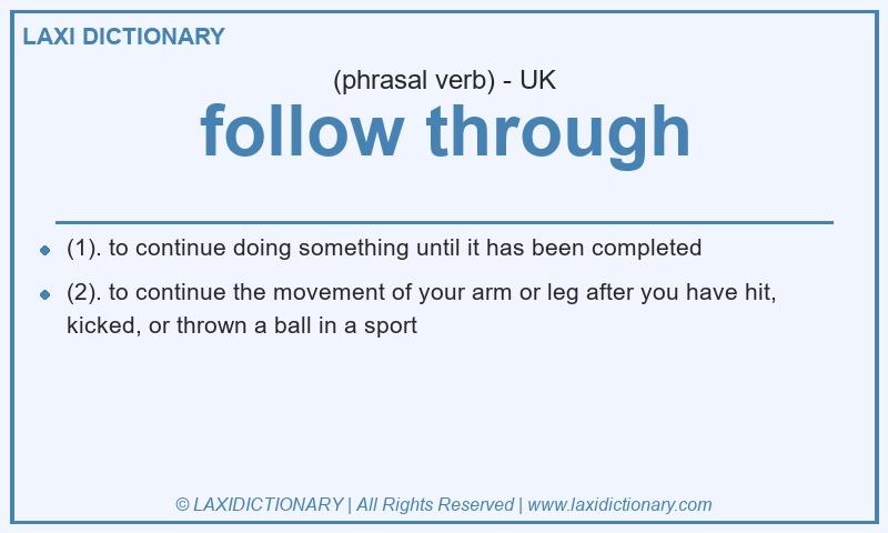 Definition follow through in British English
