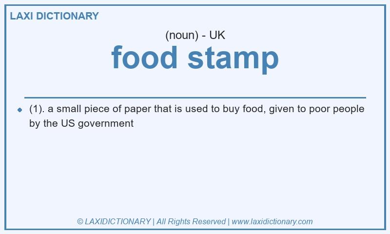 Definition food stamp in British English