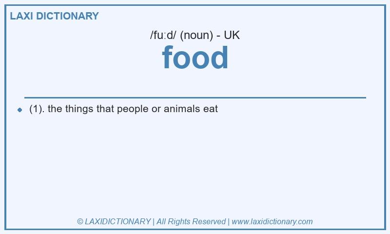 Definition food in British English