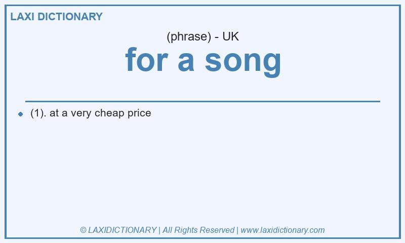 Definition for a song in British English